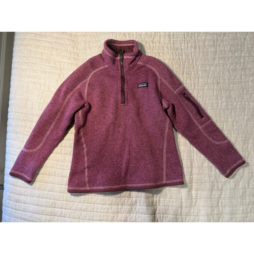 Patagonia Better Sweater 1/4 Zip Fleece Pullover Purple Kids Small 7-8
